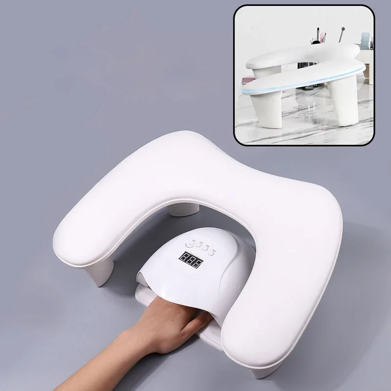 New Design Nail Hand Rests for Two Hands U-shaped Soft PU Leather Arm Rest Stand Hand Rest Pillow Manicure Nail Art Salon Tool