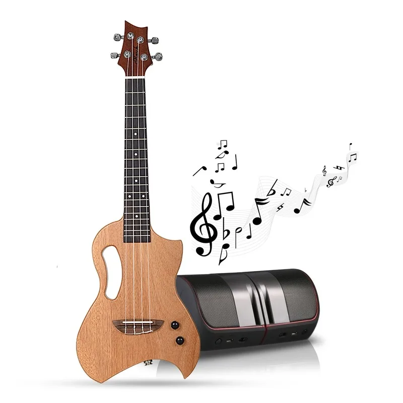 ElectricUkuleleSilentGuitarTenor26InchMiniFullSolidMahogany