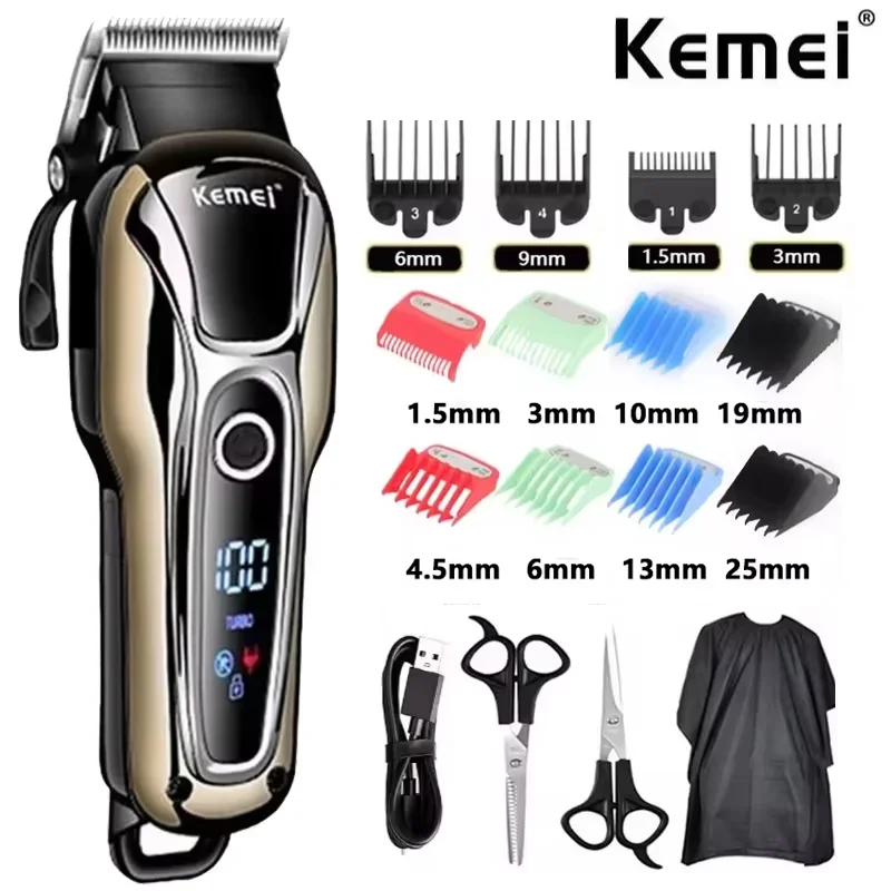 Kemei 1990 new hair clipper professional hair clipper men’s hair clipper electric trimmer LCD display hair clipper Almighty set BEST SELLERS