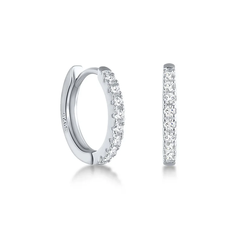 Сережки-кільця зі стразами зі срібла 925 проби для жінок, дівчат, найновіші розкішні романтичні сережки, модні прикраси, подарунки