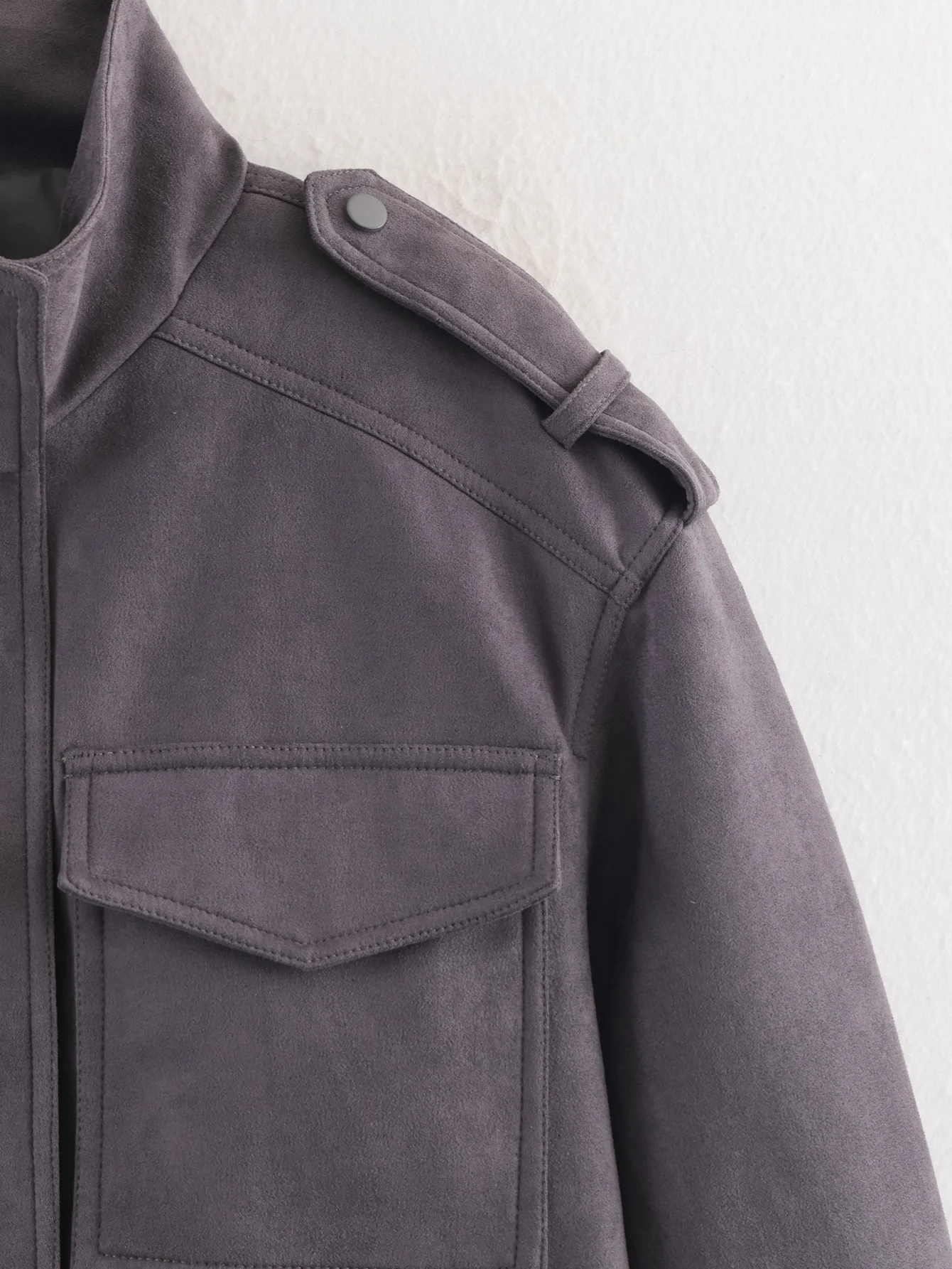 Women Suede Jacket Coat Autumn Winter Fashion Long Sleeve Zipper Loose Coat Female Retro Casual Jacket Streetwear With No Hood