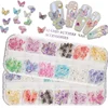 60Pcs/Box Nail Art Butterfly Resin Stones Gems 2 Sizes Multi-Colors Sparkle Nail Designs Charms DIY Manicure 3D Decals Crafts 1
