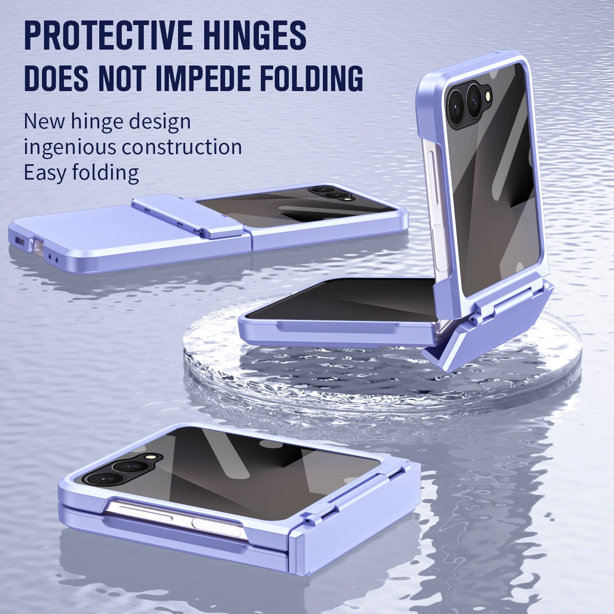 Luxury Matte Folding Hinge Shockproof Phone Case with Mirror Film