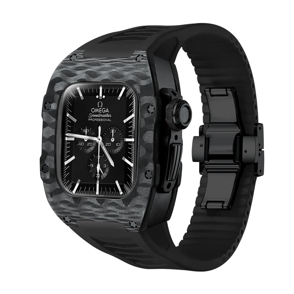 

Модифицированный комплект для Apple Watch Series 9 8 7, черный ремешок из углеродного волокна, ремешок 41 мм 40 мм для iWatch SE 7/6/5/4, colosband