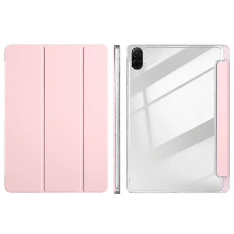 Acrylic Clear Back Hard Cover 11-Inch Tablet Case with Pen Holder and Trifold Stand