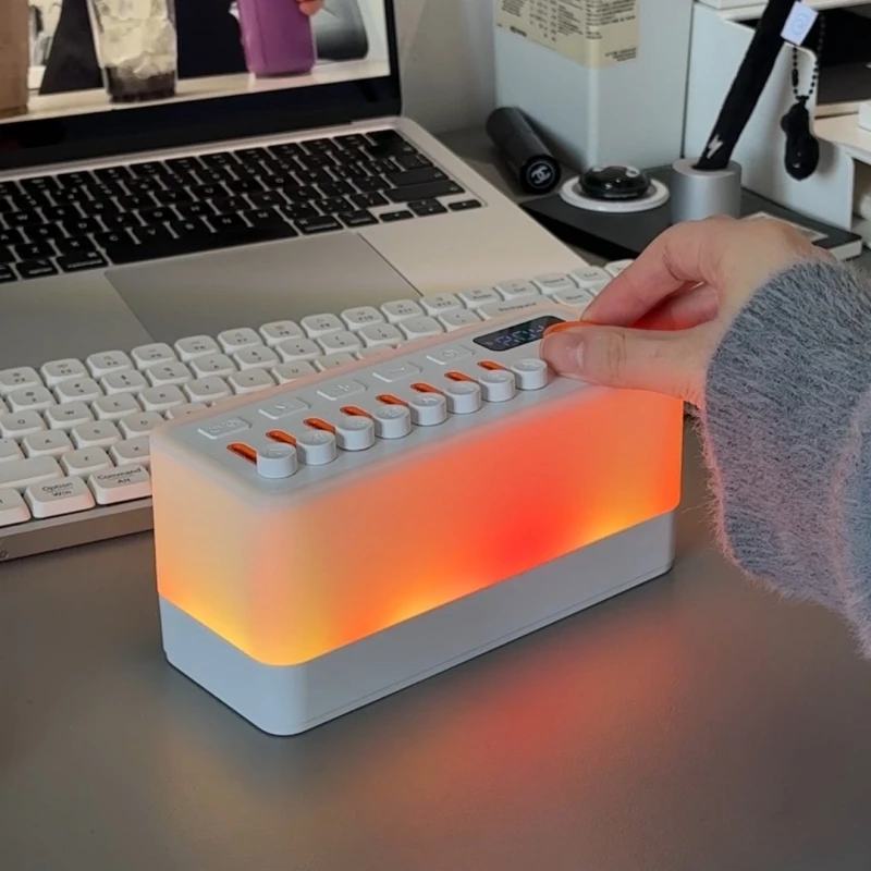 Multi-functional Type-C USB Charging Bedside Lamp Built-in Natural White Noise Wireless Bluetooth Portable Speaker Night Light