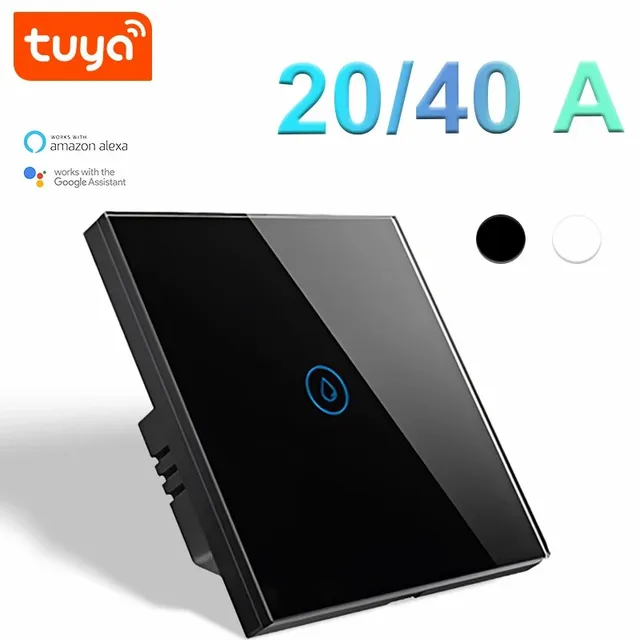 Tuya สมาร์ทเครื่องทําน้ําอุ่นสวิทช์ WIFI Touch Sensor 4000 W/8800 W 20A/40A หม้อไอน้ําสวิทช์ผนังสมาร์ทบ้าน Siri Voice Control 1