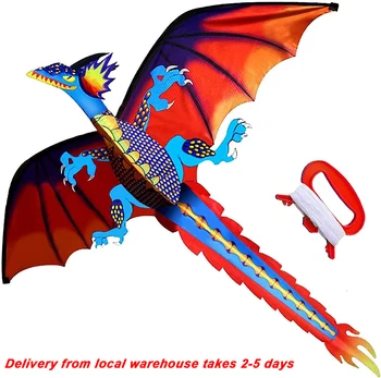 New High Quality Classical Dragon Kite 140cm x 120cm Single Line With Tail With Handle and String Good Flying Kites From Hengda