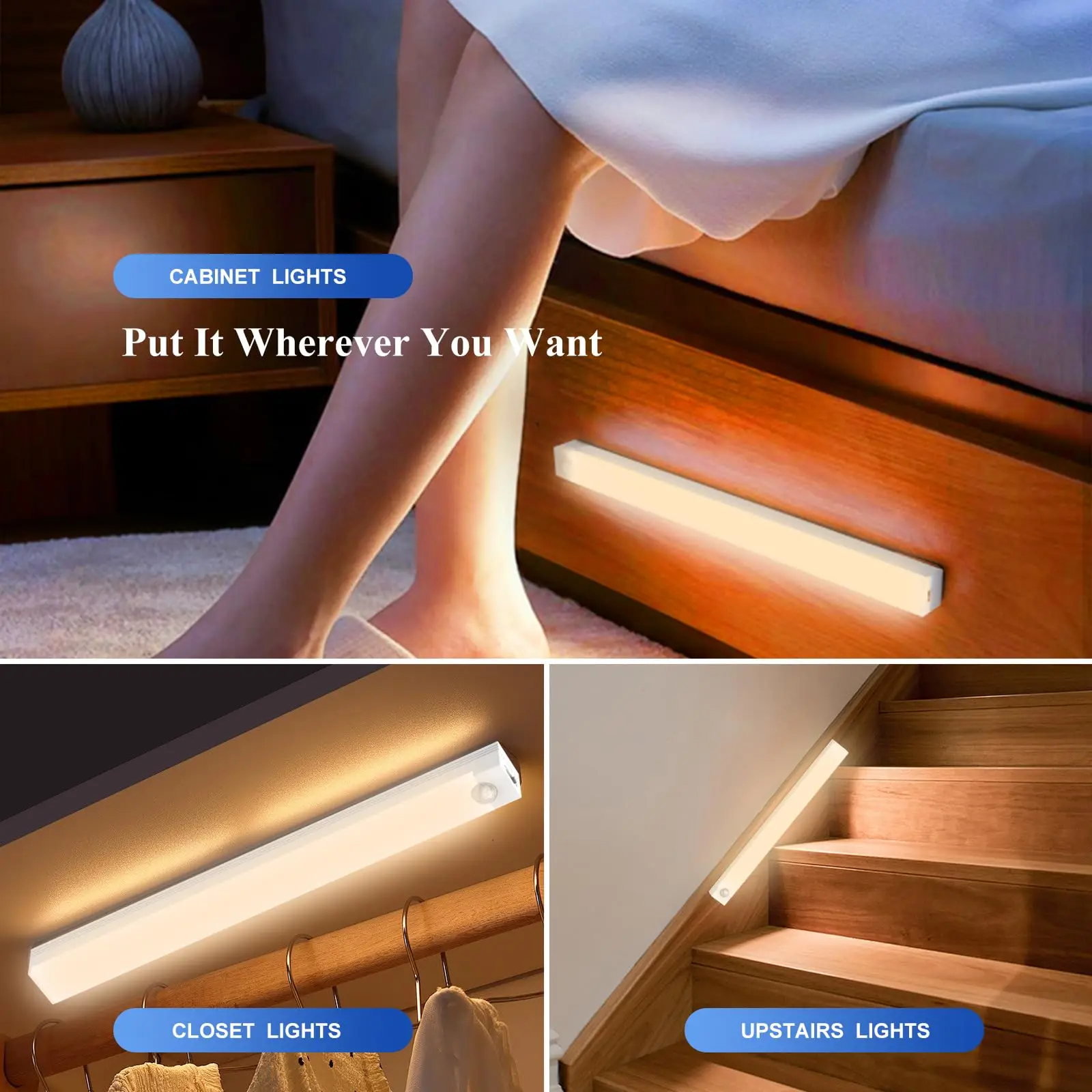 LED Wall Lamp IRALAN Modern Wireless LED Night Light Motion Sensor Light For Kitchen Bedroom Staircase Detector