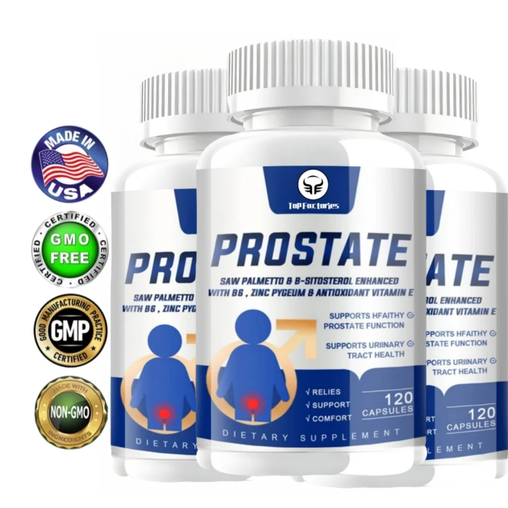 Men's Prostate Capsules With Saw Palmetto Improve Performance Relieve Bladder & Urination Problems Reduce Toilet Trips