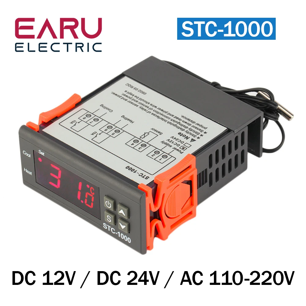 

STC-1000 Digital Temperature Controller Thermostat Thermoregulator incubator Relay LED 10A Heating Cooling STC 1000 12V 24V 220V