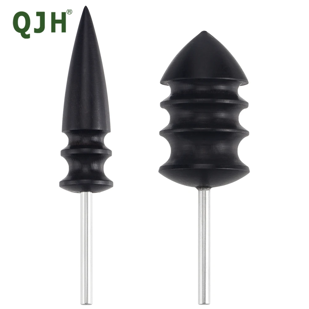 Pointed Tip Leather Burnishing Tool Black Ebony Wood Leather Craft Edge Burnisher Electric Polished Tip Head DIY Rotary Tools Leather Craft Tools Leather Craft Tool