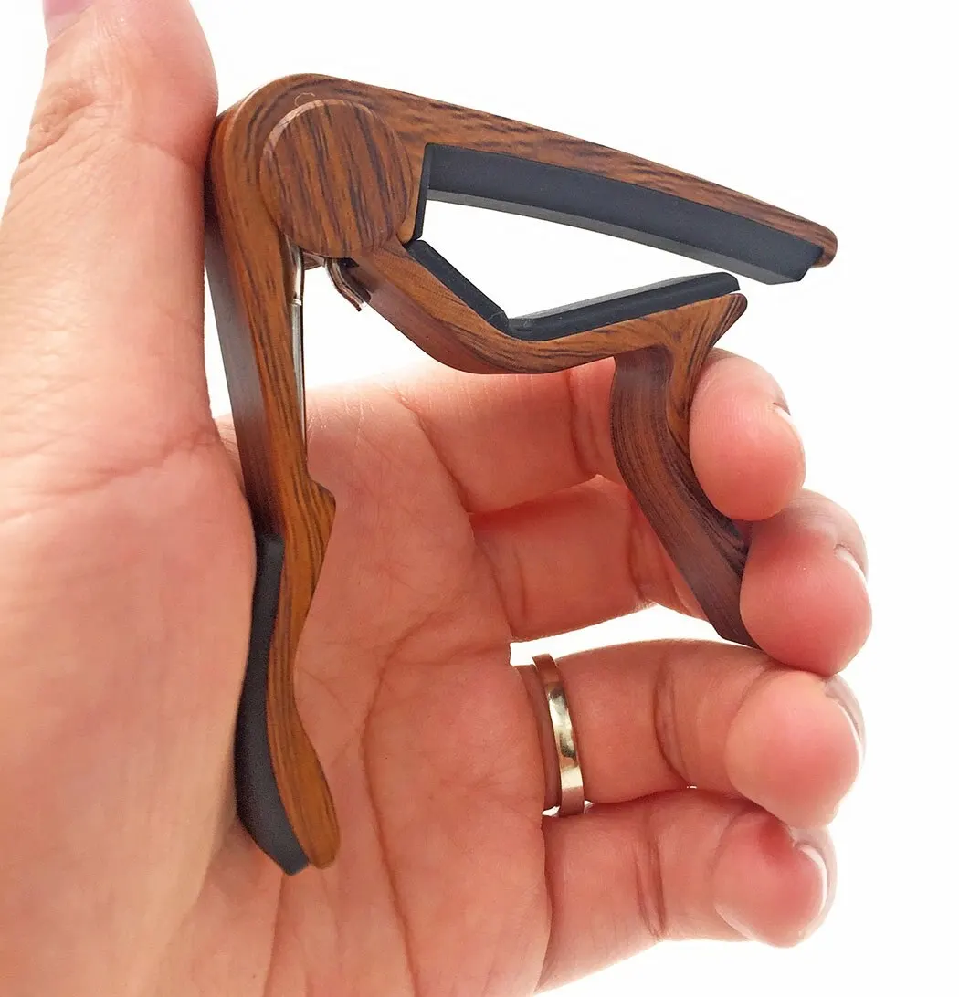 Rosewood Guitar Capo with 5 Picks by Miwayer