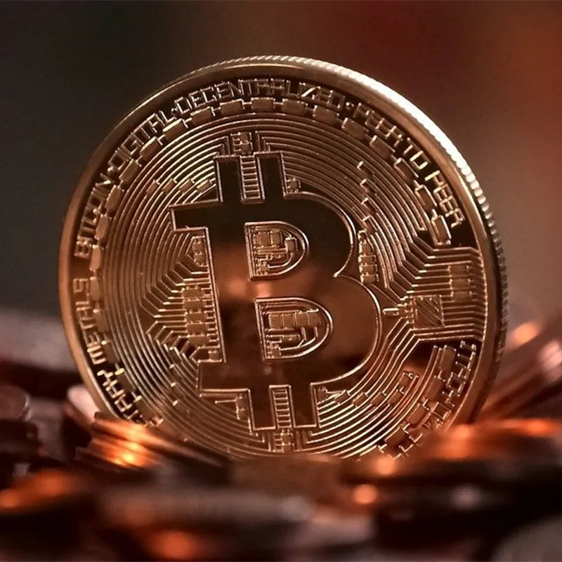 Gold Plated Bitcoin Coin Collectible Art Collection Gift