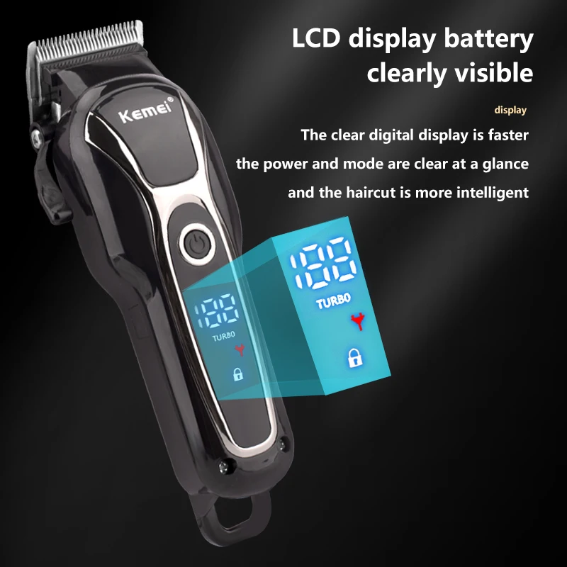 High Quality Professional kemei Electric Hair Clippers For Salon Barber Hair Trimmer KEMEI KM-1990 Rechargeable 4