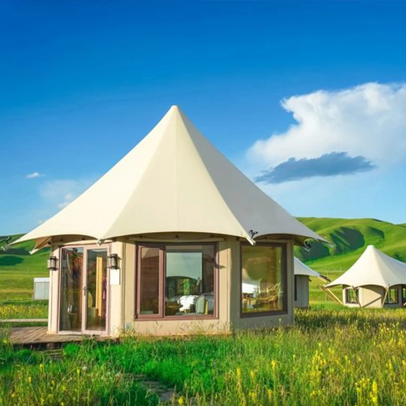 히트 상품 옥타곤 글램핑 텐트 방수 사파리 롯지 캔버스 빌라 (호텔 리조트용)