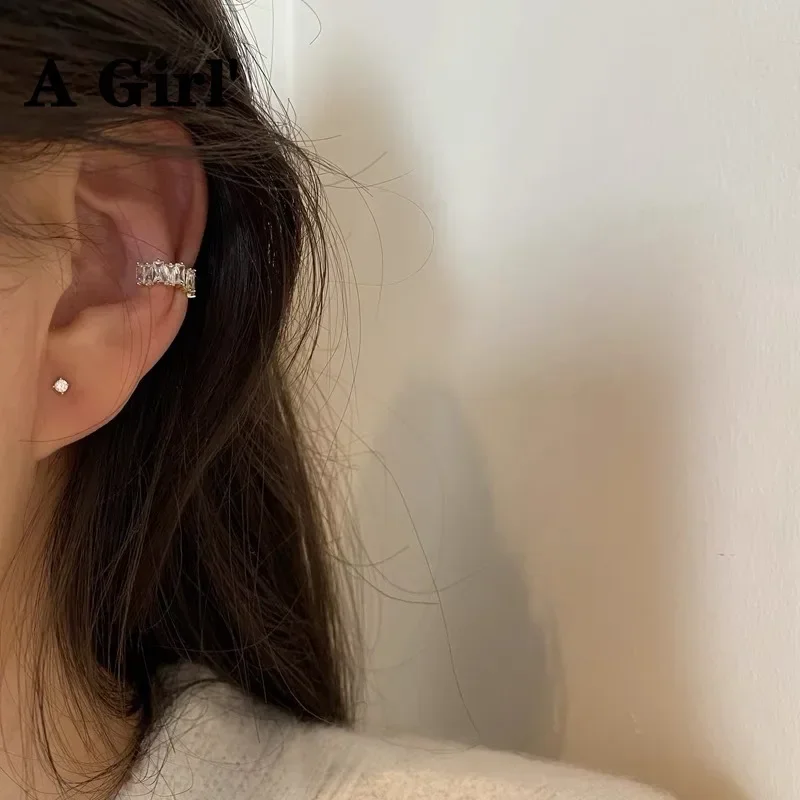 Korean Pearl Zircon Flower Clip Earrings For Women Fake Piercing No Hole Earbone Ear Cuff Trendy Jewelry Gifts ear clip earrings,clip earrings,ear clip
