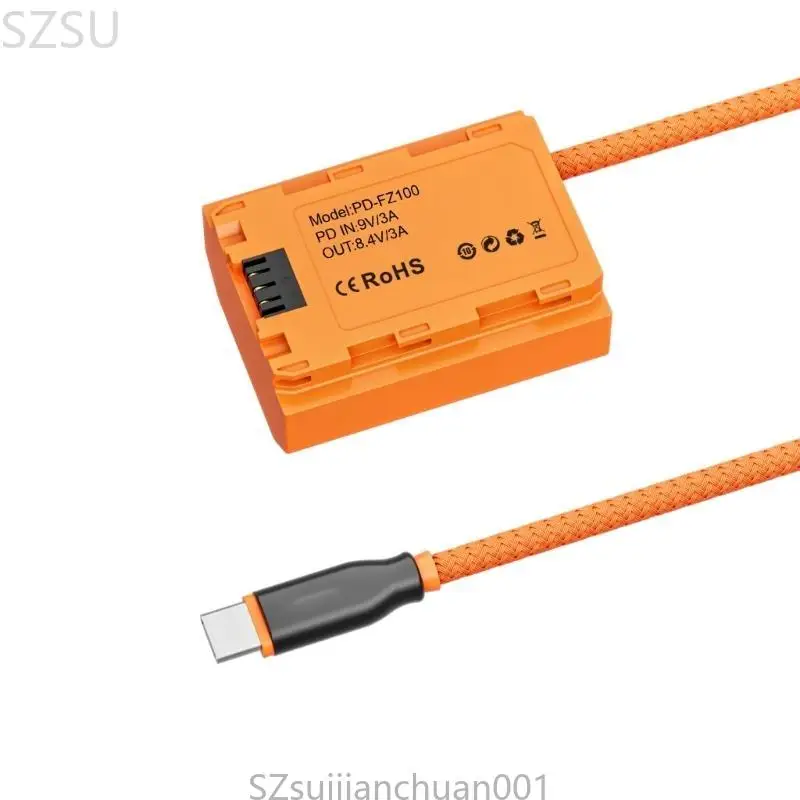 SZSU Type C to FZ100 Battery for A7III A7C Cameras Continuous Power Supply for Live Streaming and Video Recording