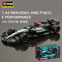 Bburago 1:43 Mercedes-Amg F1 W15 Alloy Miniature Diecast Model Amg Petronas F1 W15 Team #44 #64 Alloy Car Model Toy Xmas Gift 1