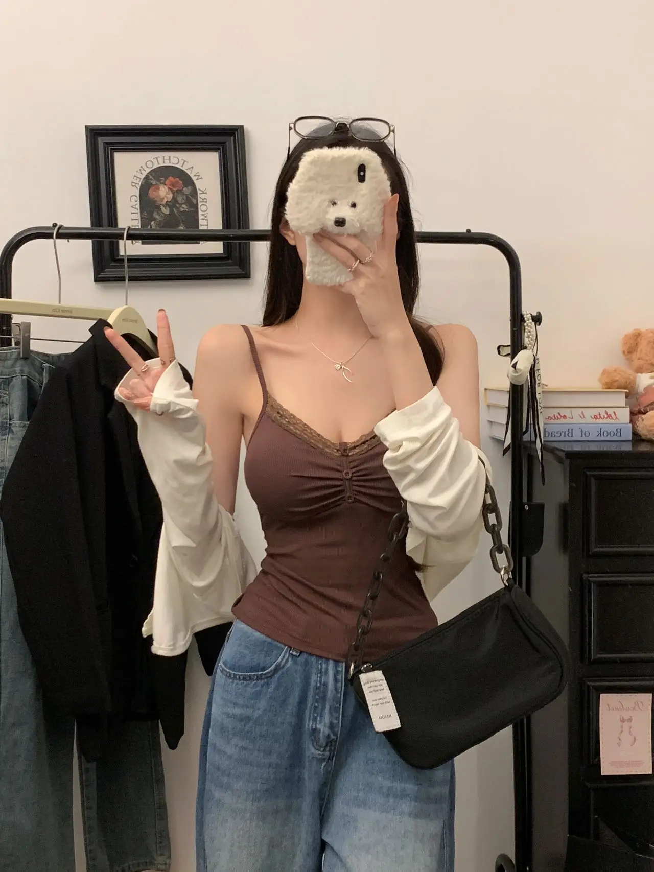 Women's White Lace Padded Crop Top