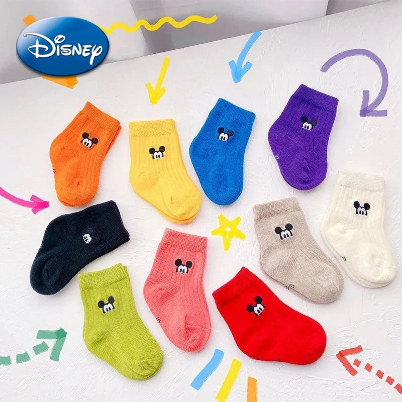 

Disney Mickey Baby Cotton Socks Cartoon Figures Breathable Absorb Sweat Stockings Autumn Winter Warm Boys Girls Children Gifts