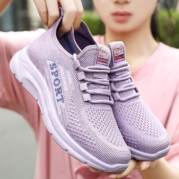 2025 Women Sports Shoe Lightweight Mesh Sneakers Woman Athletic Breathable Running Shoes Flying Weave Casual Sneakers Zapatillas