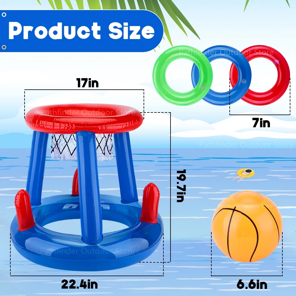 Outdoor Swimming Pool accessories Inflatable Ring Throwing Ferrule Game Set Floating Pool Toys Beach Fun Summer Water Toy images - 6