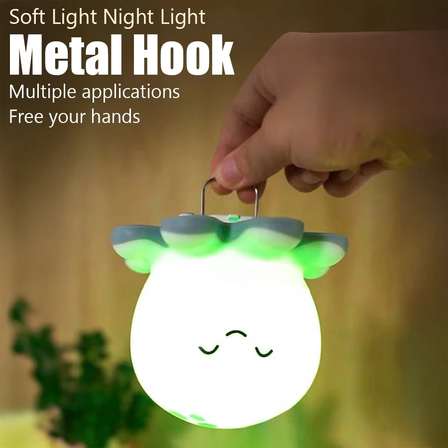 Led enfants veilleuse paresse canard lampe Rechargeable USB Silicone Squishy dormir chambre bureau décor lampe