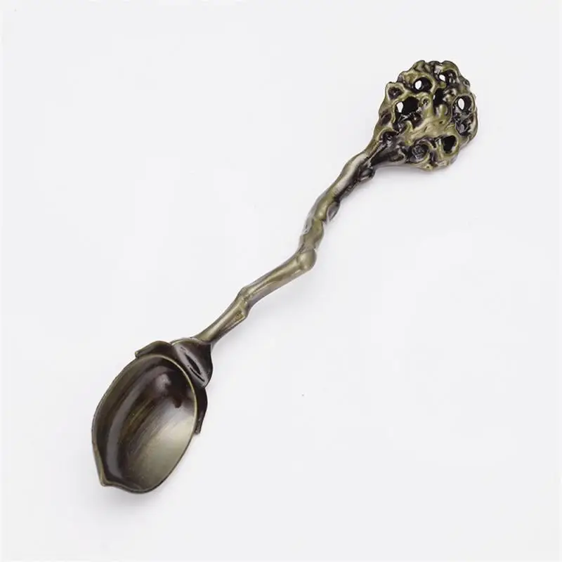 1/2/3PCS Coffee Spoon Gift Artifact Retro Walnut Carved Spoon Dessert Fruit Cake Ice Cream Coffee Stirring Spoon Kitchen images - 6