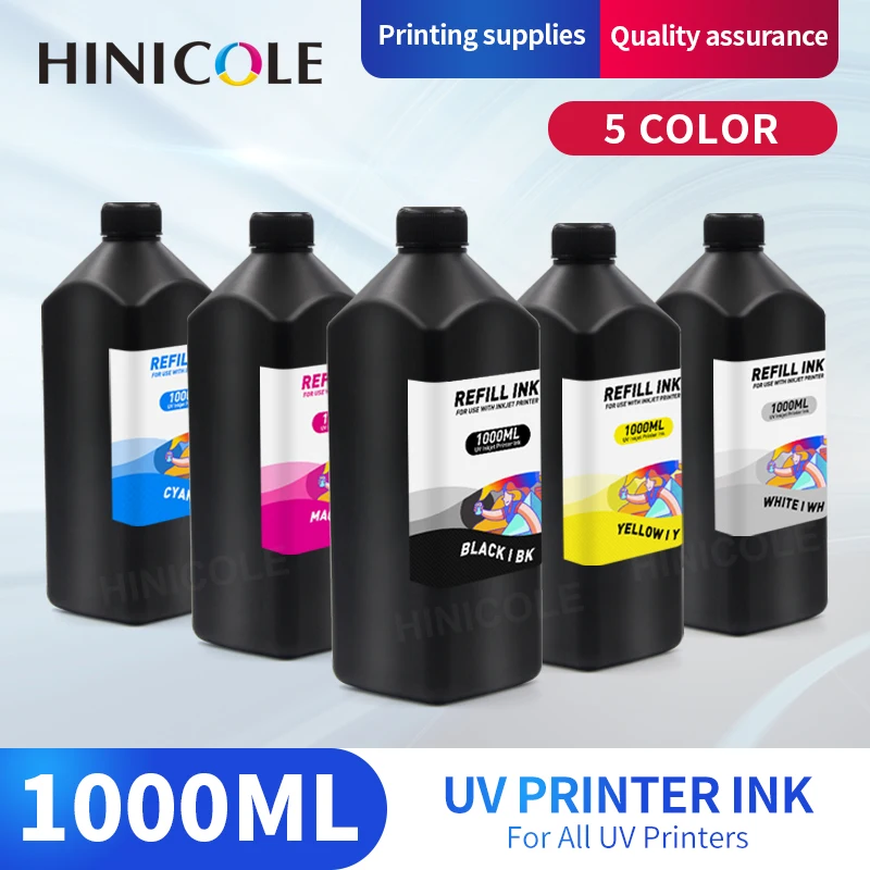 

1000ML UV Curing Ink For Epson XP600 TX800 XP-600 TX-800 L800 L805 L1800 R290 R300 1390 1400 1410 1430 DX5 DX7 DX10 UV Printer