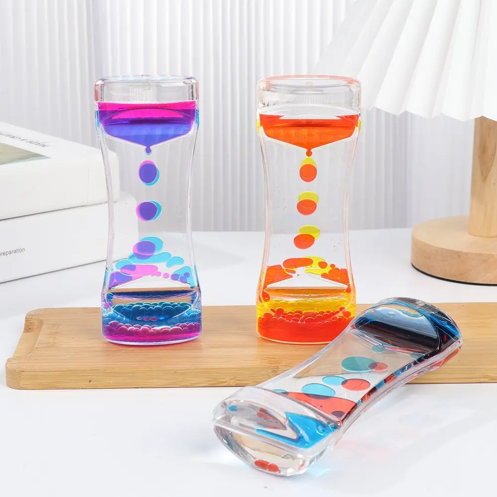 Dynamic Oil Drop Double Color Home Decor Liquid Timer Ornaments Oil Leak Hourglass Hourglasses liquid hourglass timer