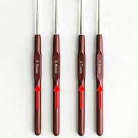 Crochet à tricoter aiguille Dreadlock outils de cheveux crochets en plastique métallique 0.5Mm 0.6Mm 0.7Mm 0.8Mm tissage de cheveux Micro crochet bricolage 3