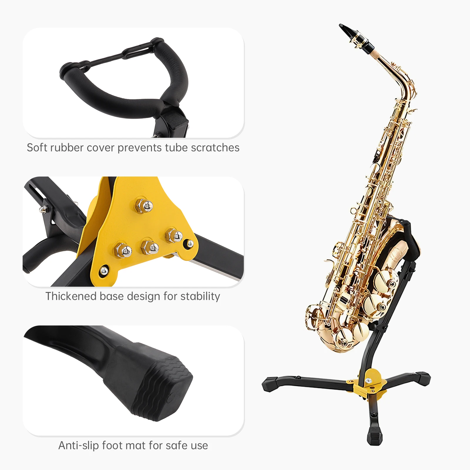 Saxophone Instrument Accessory 8 Pieces Saxophone Neck Receiver Tightening Screw Brass Material Durable And Strong Sax Parts並行輸入 Ymiko Saxophone Stand Metal Alto Sax Holder Portable Foldable