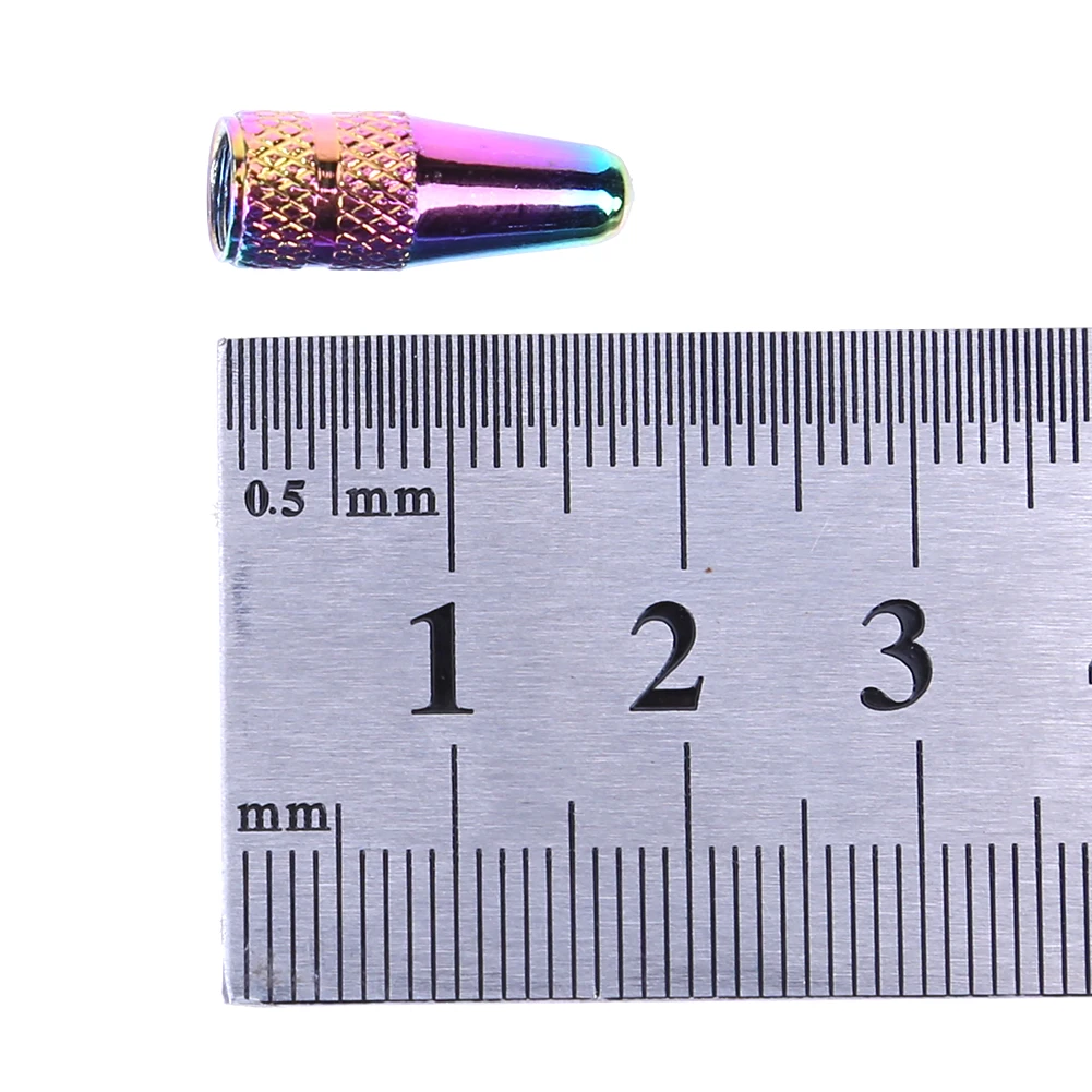 5pcs 자전거 타이어 밸브 스템 캡 교체 CNC 자전거 프랑스어 밸브 캡 레인보우 컬러 알루미늄 합금 부품 밸브용