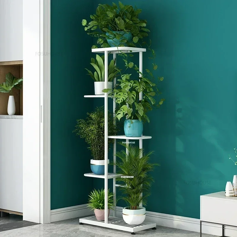 Nordic Iron Home Plant Shelves Indoor Flowerpot Shelf Multi-layer Succulent Stand for Flowers Living Room Display Storage Rack