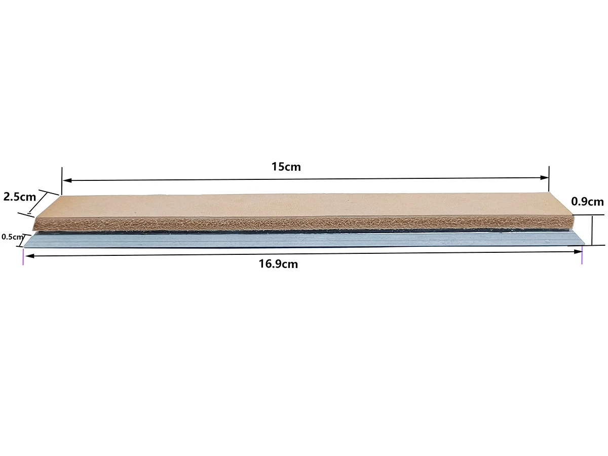 Knife Sharpening Leather Strop Polishing Genuine leather 25mm Aluminum alloy Blank 4mm Thickness