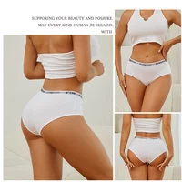 Nouveau 3 pièces slips en coton pour femmes lettre ceinture sous-vêtements femmes culottes Sexy slips respirants femme Stretch dames Lingerie douce 3
