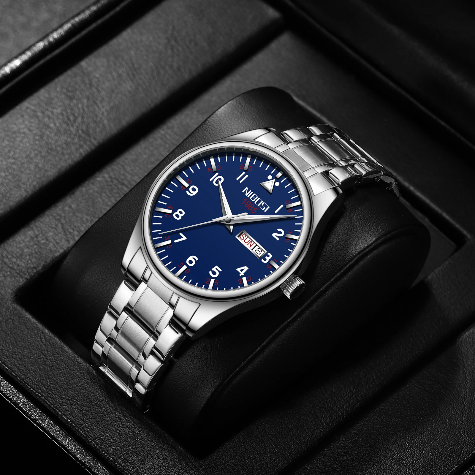 Men's Quartz Watches Waterproof Business Luminous Man Watch Week Display Gold Strap Luxury Watch Man Clock Calender Man's Gift