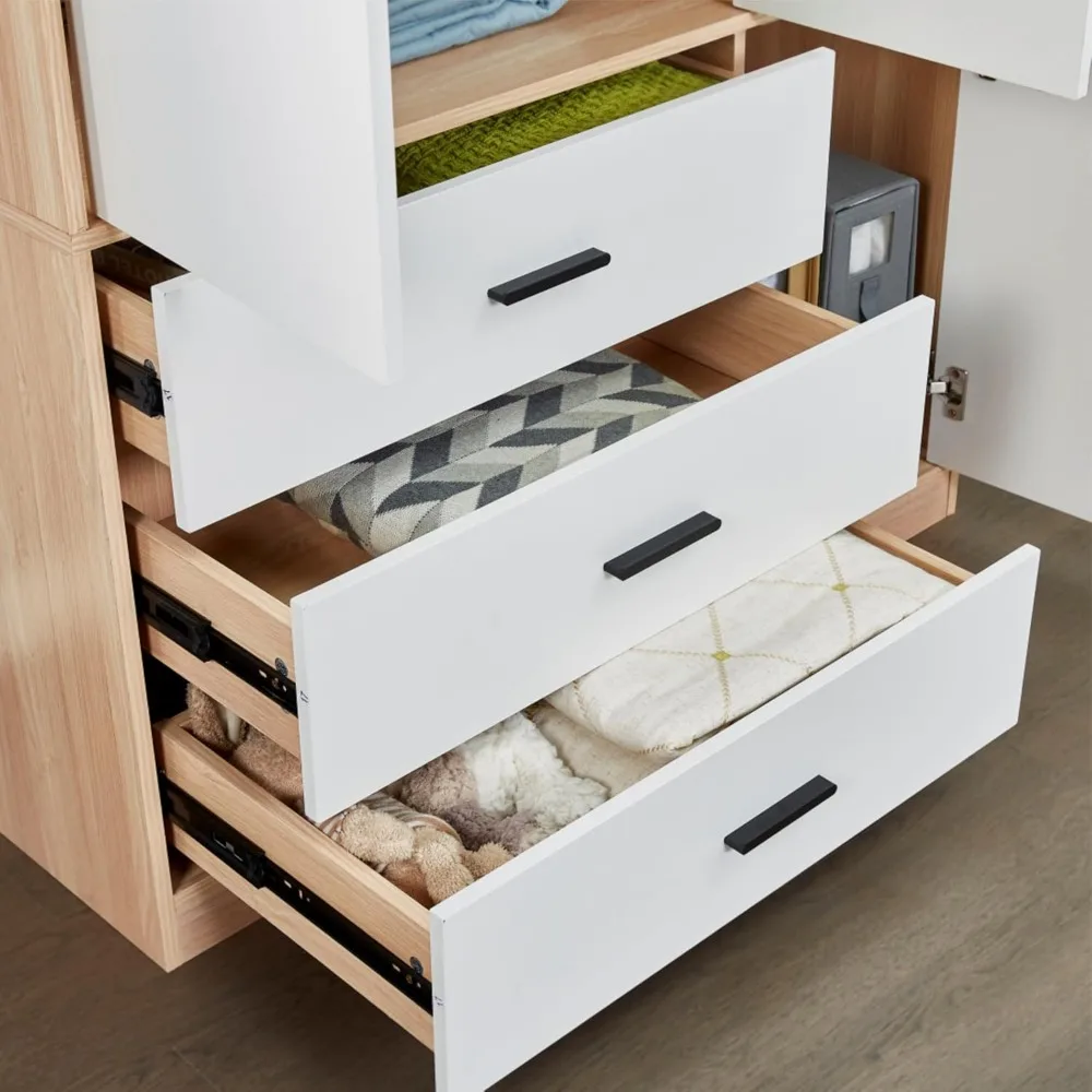 Armoire Wardrobe Closet, with Doors and Drawers, Bedroom Armories with a Big Storage Cabinet and Mirror Children's Wardrobes 5