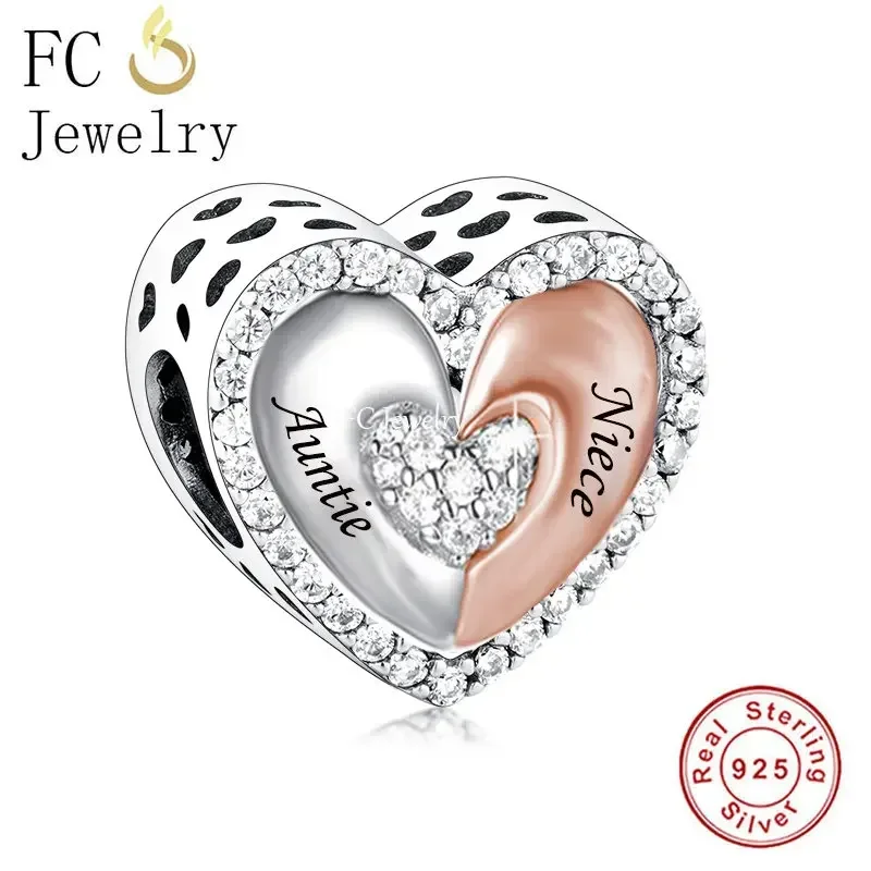 FC Jewelry Fit Original Pan Charms Bracelet 925 Sterling Silver Mother Son Father Daughter Hold Hands Bead For Women Berloque 5