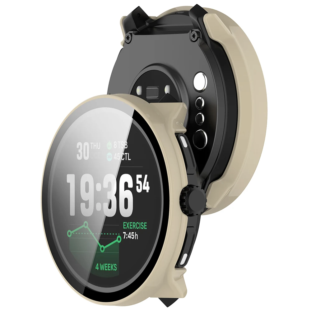 Durable PC Protective Case with Tempered Film - Anti-Drop Hard Bumper Shell Smartwatch Cover
