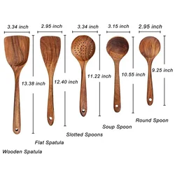 Elegant Wooden Kitchen Utensil Set - Premium Cooking and Serving Tools (5PCS)