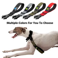Pet collar, dog neck leash, nylon traffic lead, large dog, military leash, short walking rope, metal buckle, puppy accessories 3