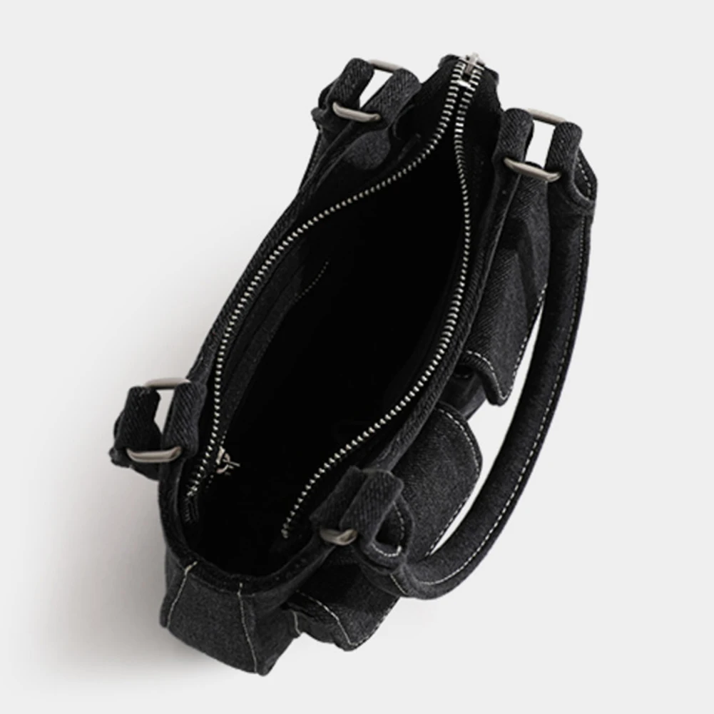 Women Armpit Bag Solid Color Casual Bag Canvas Top Handle Bag with