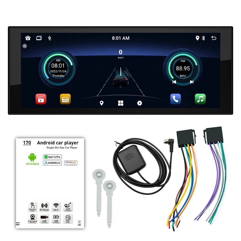 6,9-Zoll Single DIN Android Autoradio mit Android Auto Wireless