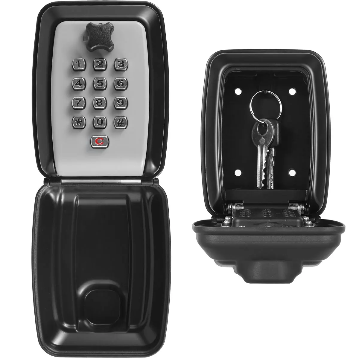

Key Lock Box with Push Button Wall Mounted Spare Key Storage Box Portable Combination Key Lock Box Weatherproof Safe Key Keeper
