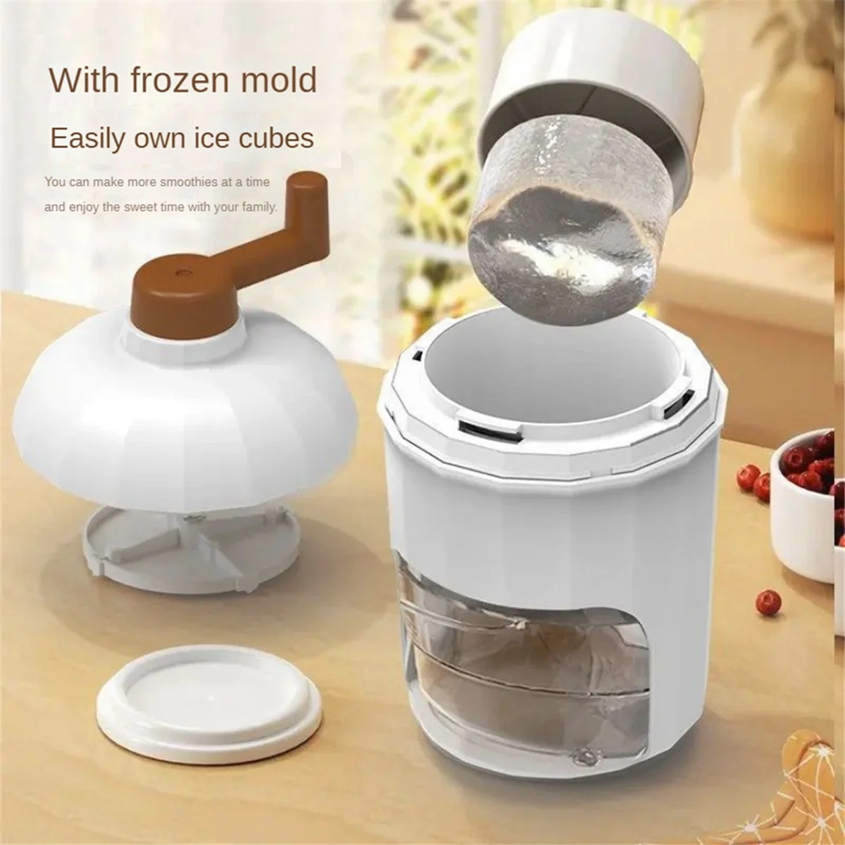 Ice Crusher Manual Rotary Ice Crusher Small Manual Shaving Machine for Household Kitchen Handheld Snow
