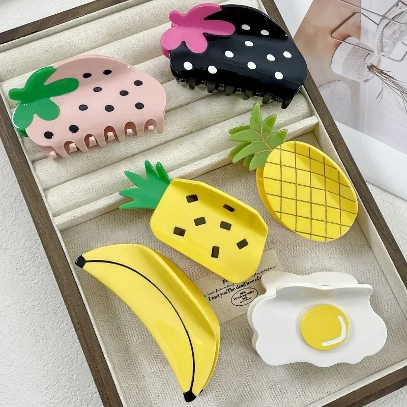 Pince à Cheveux En Acétate Motif Fruits - Accessoire élégant Pour Femme - Pour Fêtes Ou Quotidien
