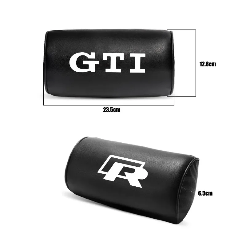 고급 가죽 자동차 헤드레스트 시트 헤드 필로우 목 지지대 VW GTI 폴로 골프 파사트 티구안 아르테온 투아렉 타이고 캐디 ID.3용