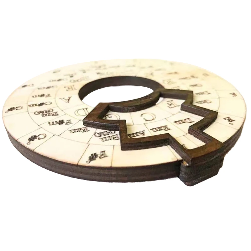 

Wooden Chord Wheel Circle Educational For Notes Chords Musical Solid Construction Universal Wooden Color Durable